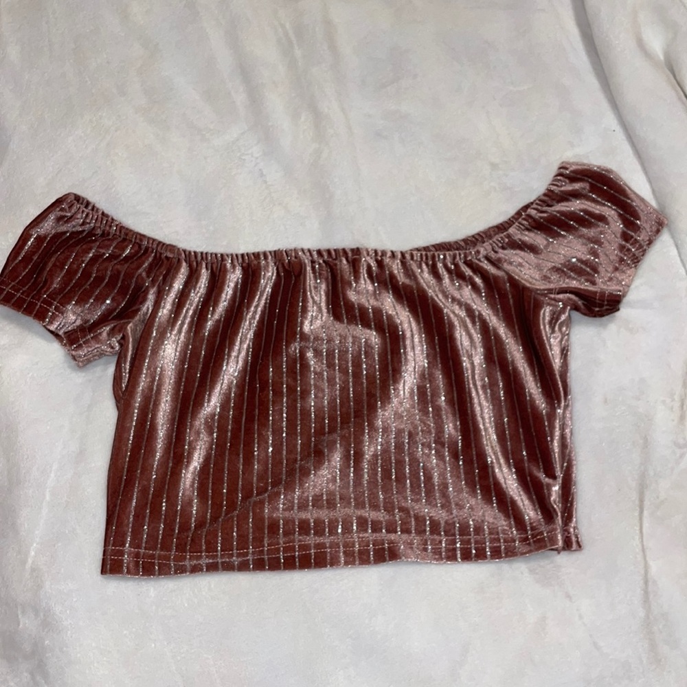 Pink, Silver, Off the Shoulder, Crop top, Cute, Fancy, Trendy